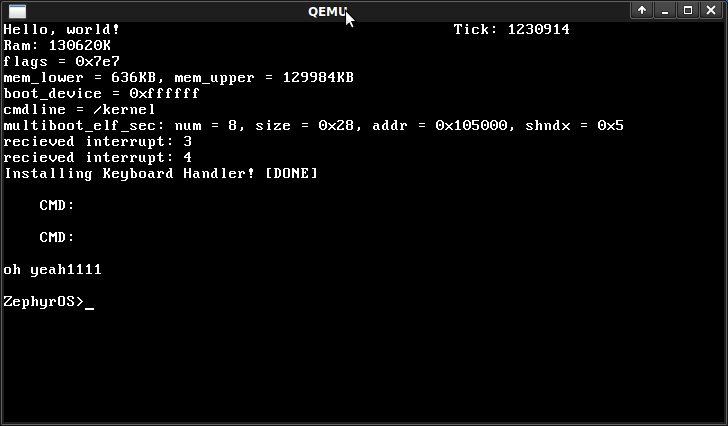 Z OS Screenshot showing command line